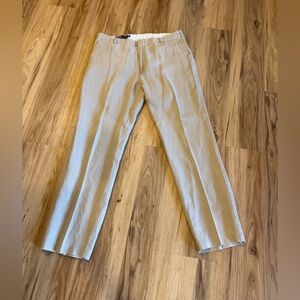 Polo Ralph Lauren Pants 100% Linen Beige Chino Men’s Size 38x34 Vintage Casual